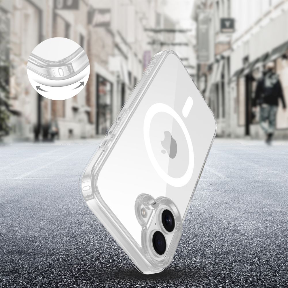 Etui Tech-Protect Flexair Hybrid CC do MagSafe do iPhone 16, przezroczyste